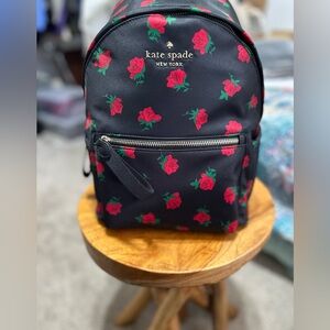 Kate Spade Floral Black Backpack